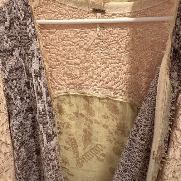 Free People Pink and Cream Cardigan - Picture 5 of 6